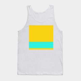 An exceptional dough of Red (Pigment), Persian Rose, Metallic Yellow and Fluorescent Blue stripes. Tank Top